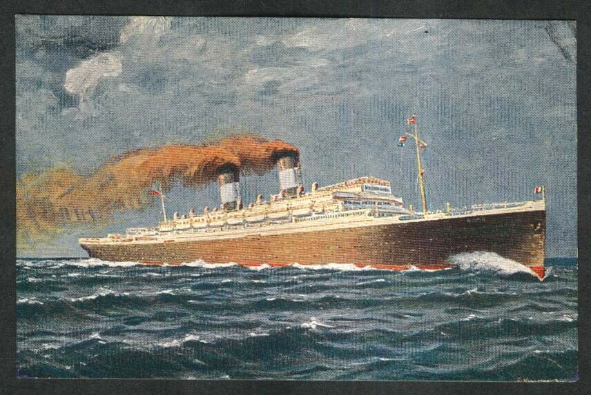 Steamer Roma Navigazione Generale Italiana Postcard 1918