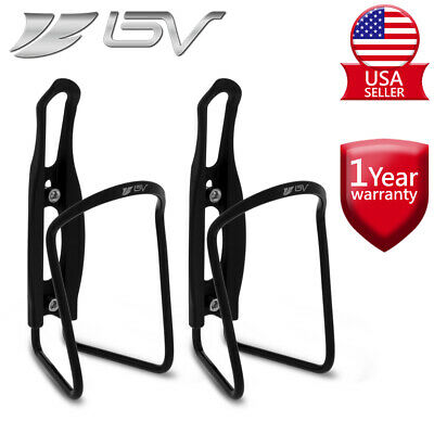 2x Bv Bike Bottle Cages Alloy Lightweight Road Mtb Drink Water Cup Holders Black