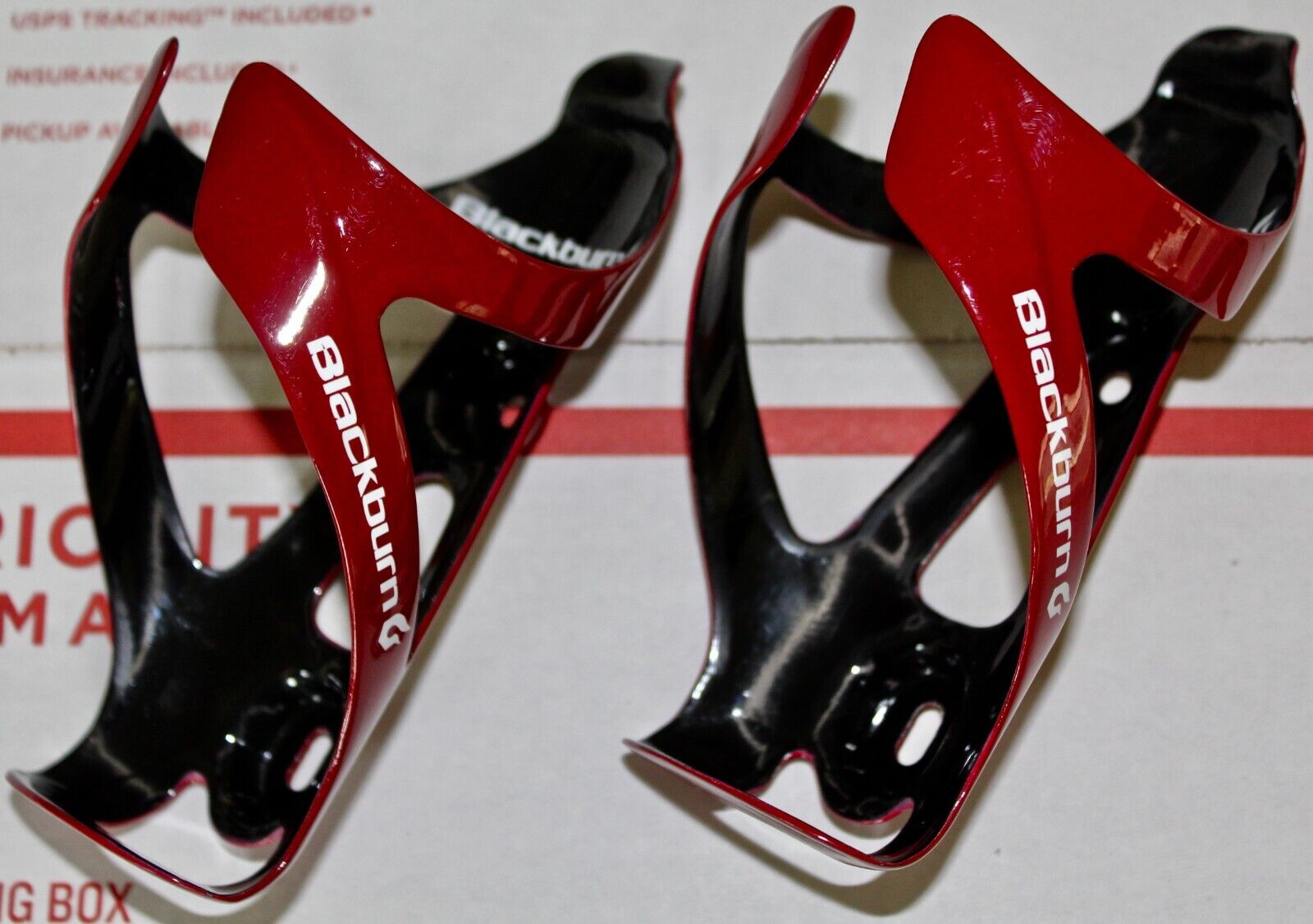 Blackburn Carbon Water Bottle Cages, Camber Pair, Red, Little Use!