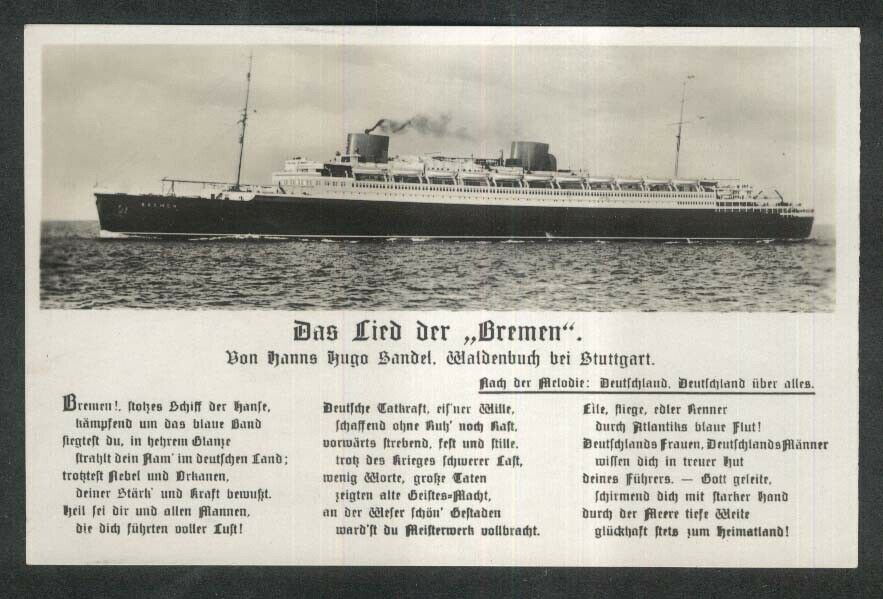 Norddeutscher Lloyd Steamer Bremen Rppc Postcard 1910s